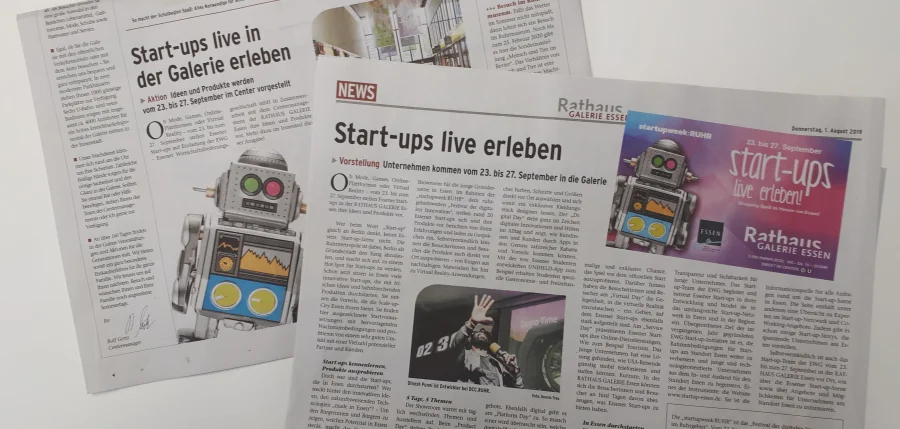 Startup-Essen – Start-up Showroom in der RATHAUS GALERIE Essen